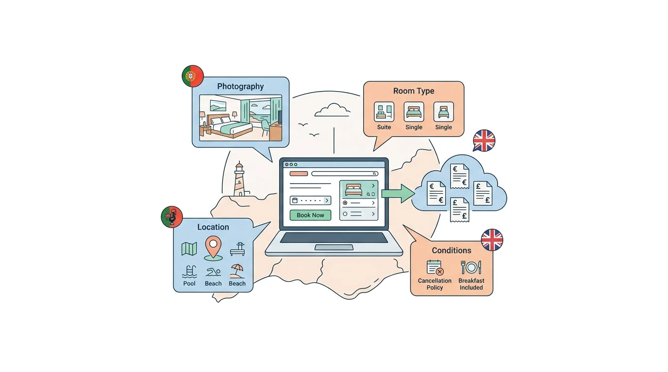 O que deve ter um website de hotel no Algarve para facilitar reservas diretas?
