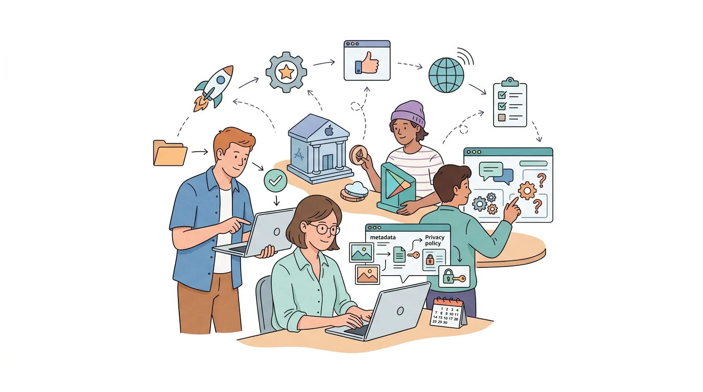 What should be prepared before launching an app on the App Store and Google Play?