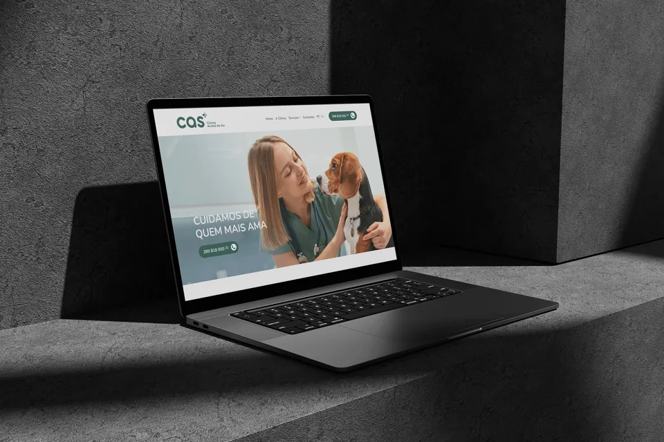 Apresentação do website da Clínica Animal do Sul