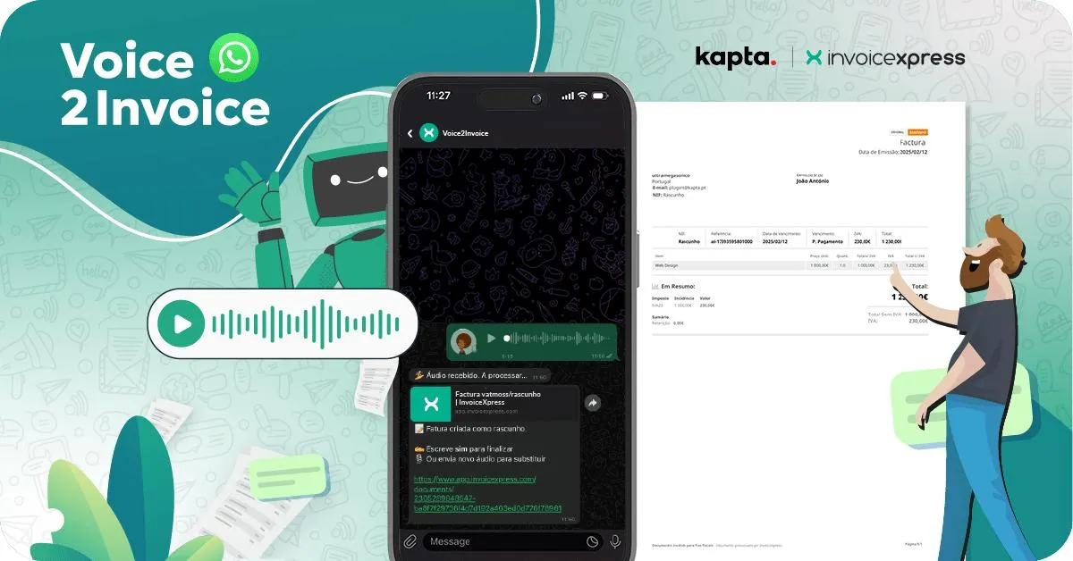 Emitir faturas por áudio no WhatsApp?